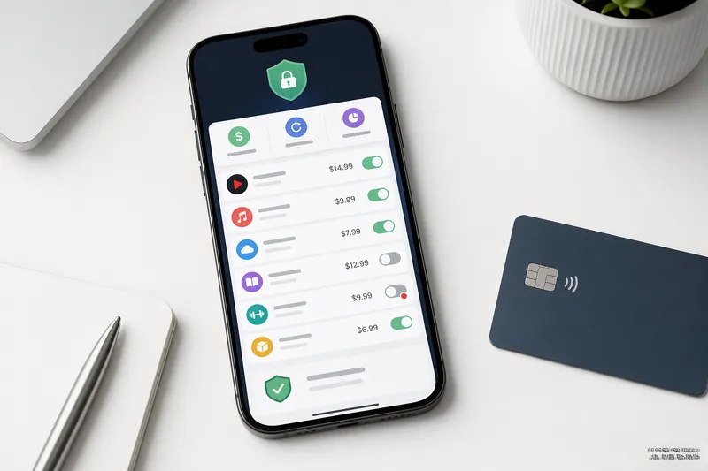 Subscription audit dashboard — find forgotten recurring charges